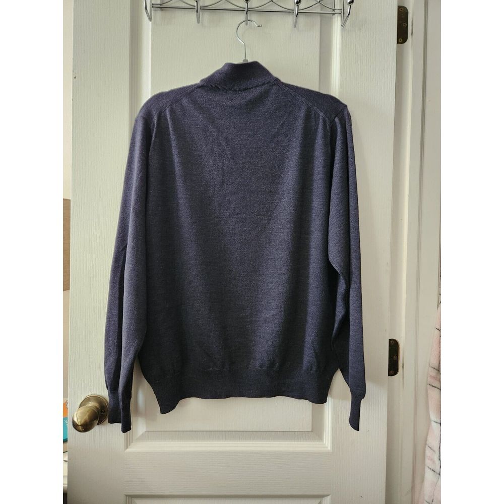 Vintage Jos. A. Bank Men's Merino Extrafine Wool Sweater Made In Italy Gray Sz M - Picture 3 of 6